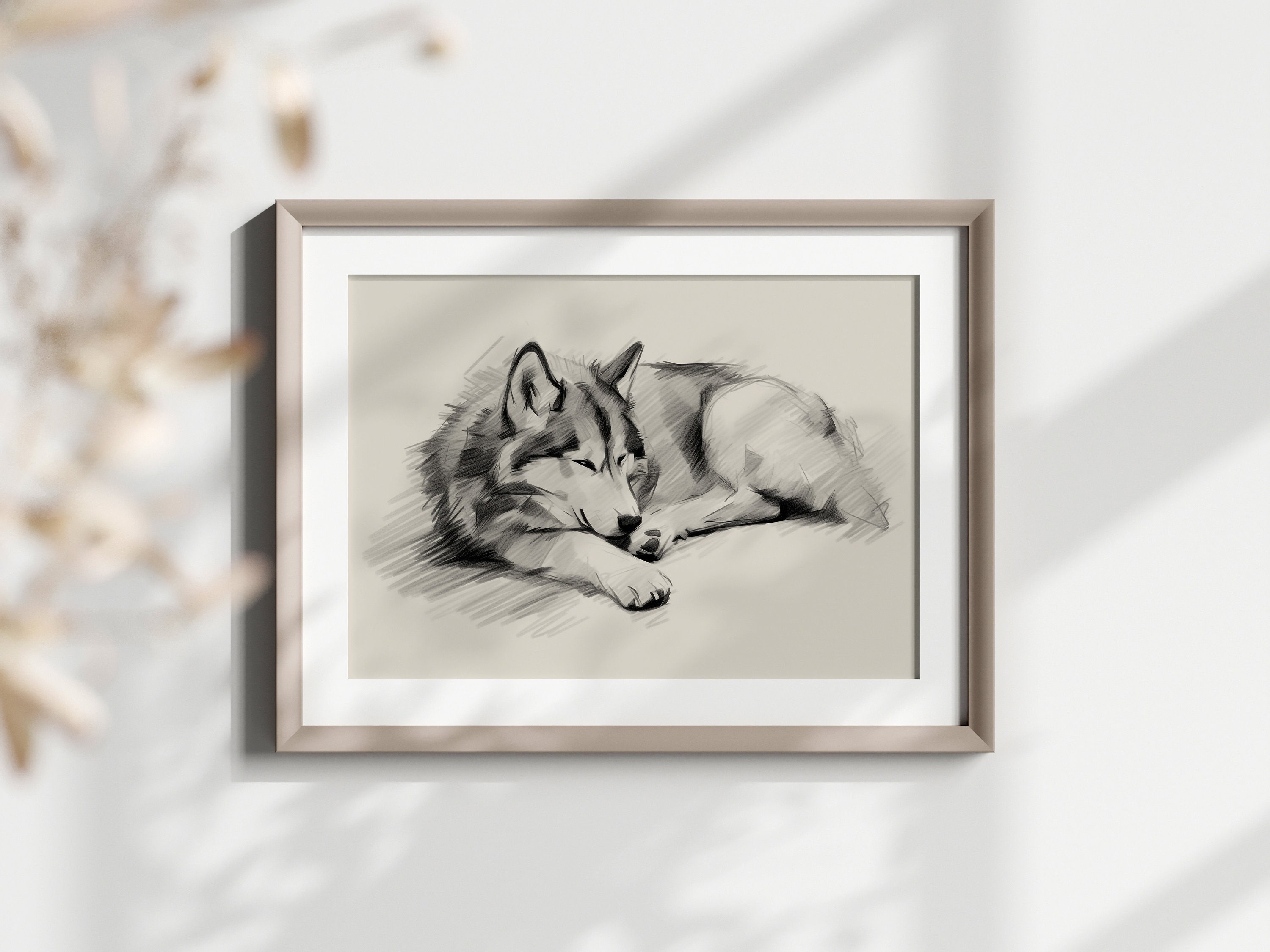 Husky pencil drawing - Etsy 日本