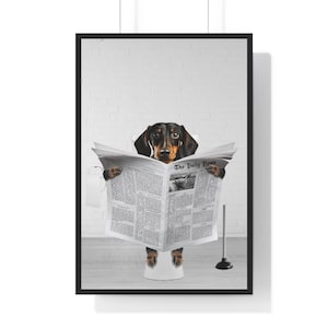 Dachshund Wall Art, Wiener Dog, Funny Bathroom Print, Toilet Poster, Bathroom Art, Dachshund Printable, Whimsy Animal Art