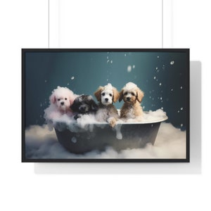 Poodle Wall Art, Funny Bathroom Print, Dog Bathroom Print, Poodle Printable, Whimsical Animal Art