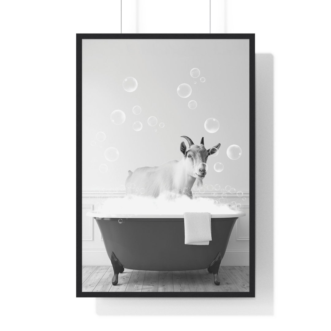 Goat Art, Funny Bathroom Print, Animal Bathroom Print, Goat Printable