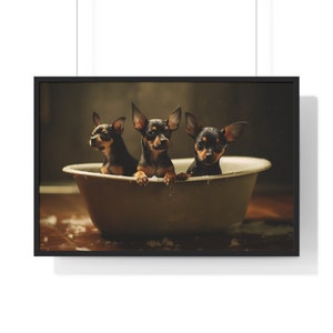 Miniature Pinscher Bathroom Art Print: Funny Dog Wall Decor (Digital Download)