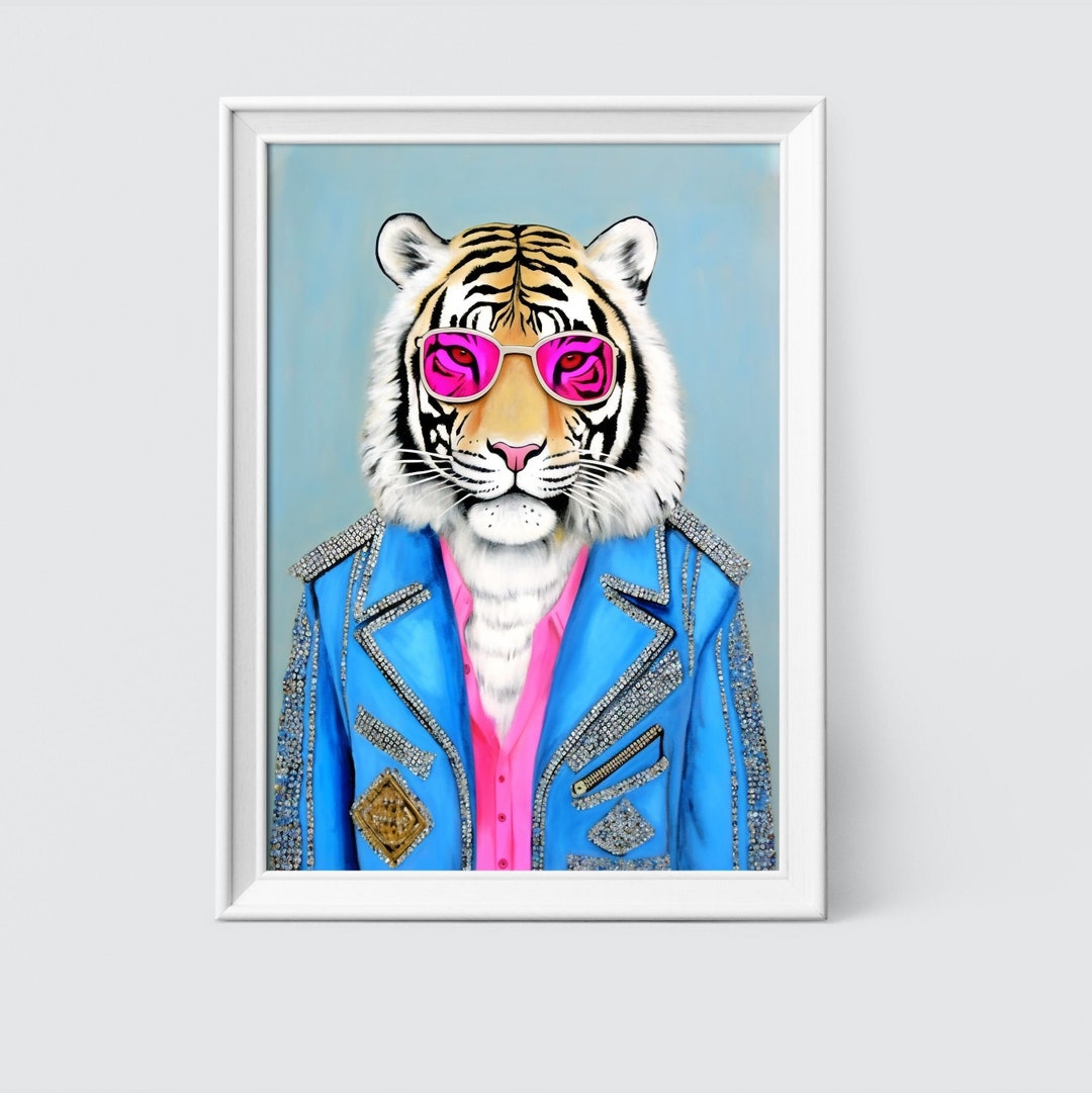 Blue Tiger Fashion Print Tiger Painting Contemporary Art Fashion Art ...