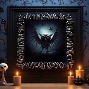 Mothman Gothic Wall Art Print, Home Decor, Digital Art Print, Horror Art, Halloween Art