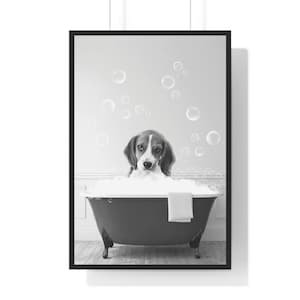 Beagle Wall Art, Funny Bathroom Print, Dog Bathroom Print, Bathroom Art, Beagle Printable, Black and White