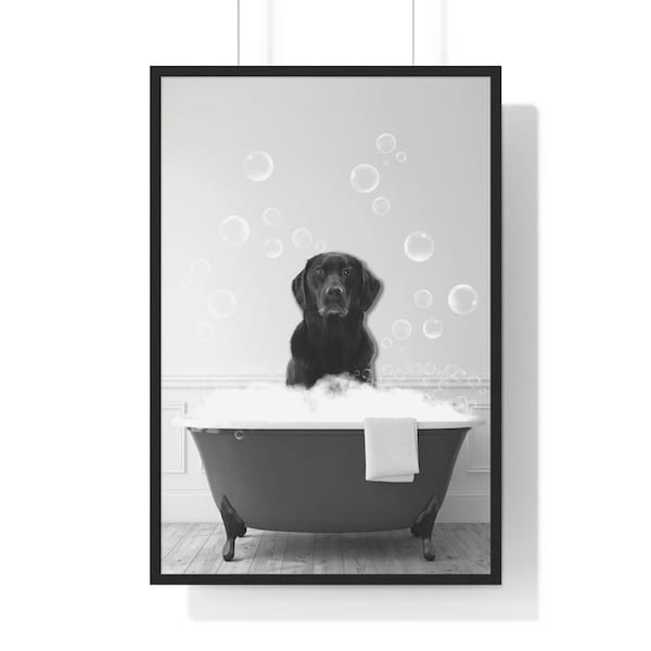 Chocolate Lab Wall Art, Funny Bathroom Print, Dog Bathroom Print, Bathroom Art, Chocolate Lab Printable, Black and White