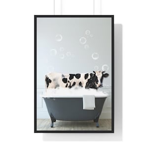 Funny Cow Bathroom Art Print: Whimsical Animal (Digital Download)