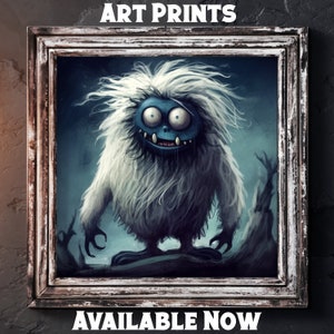 Gothic Yeti Art Print: Spooky Halloween Home Decor (Digital Download)