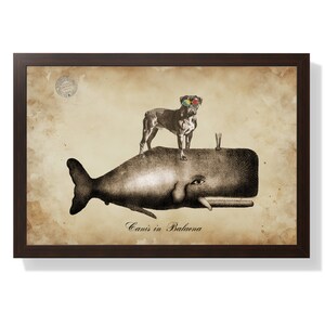 Boxer Dog Riding Whale Art Print: Funny Dog Mom Gift (Digital Download)