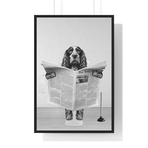 Lustiger Cocker Spaniel Badezimmer Kunstdruck: Poster Toilette (Digitaler Download)