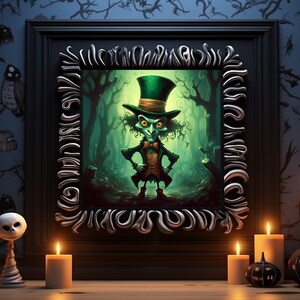 Gothic Leprechaun Horror Art Print: Halloween Home Decor (Digital Download)