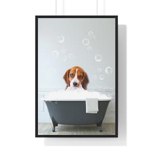 Beagle Wall Art, Funny Bathroom Print, Dog Bathroom Print, Bathroom Art, Beagle Printable, Whimsy Animal Art