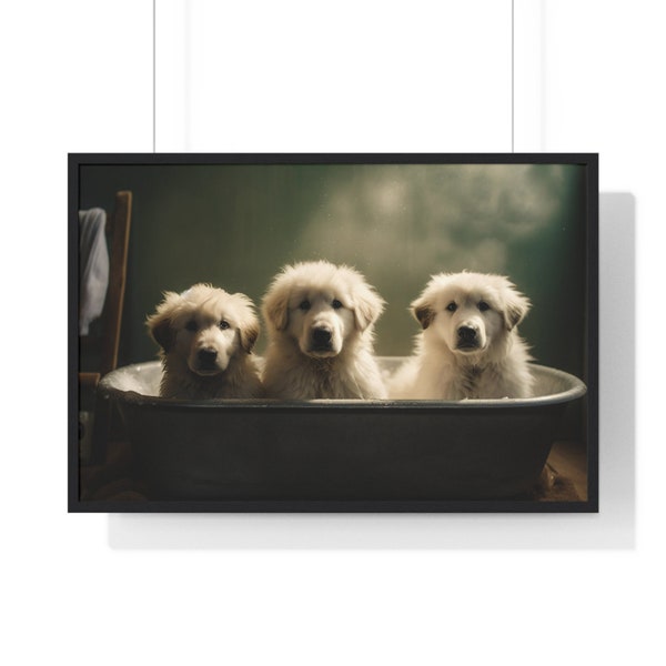 Great Pyrenees Wall Art, Funny Bathroom Print, Dog Bathroom Print, Bathroom Art, Great Pyrenees Printable, Whimsical Animal Art