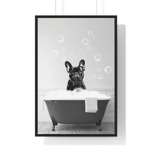 Funny French Bulldog Bathroom Art Print (Digital Download)