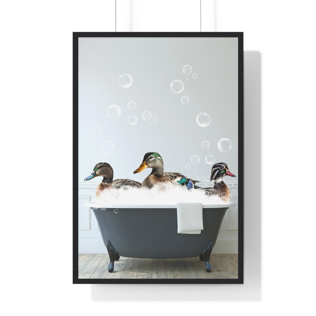 Duck Art, Funny Bathroom Print, Animal Bathroom Print, Duck Printable