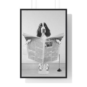 Funny Springer Spaniel Bathroom Art Print: Toilet Poster (Digital Download)