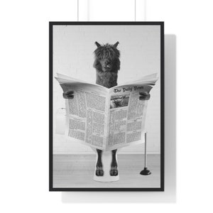 Funny Alpaca Bathroom Print: Whimsical Animal Art (Digital Download)