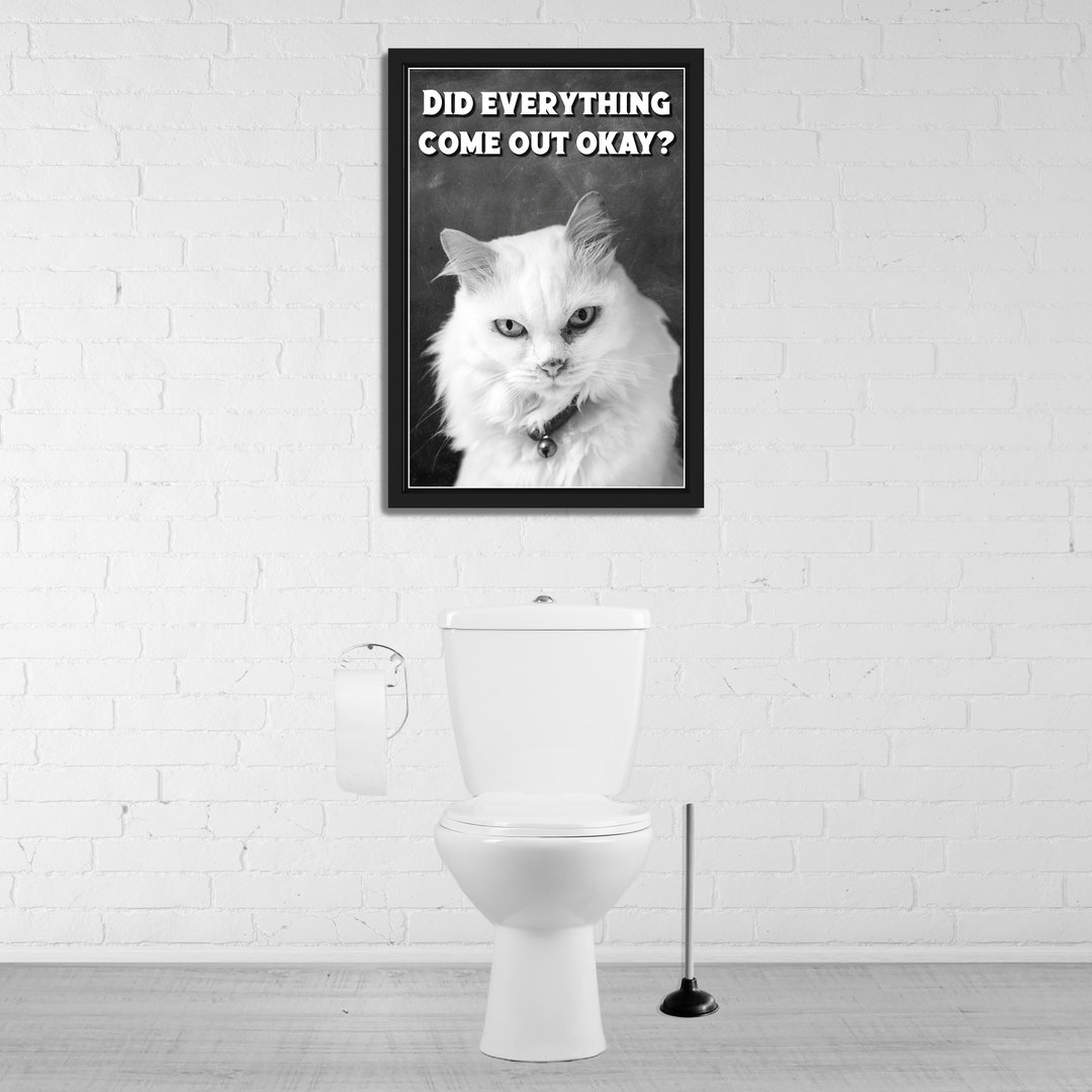 Cat Selfie Funny Wall Art, Bathroom Quotes, Funny Bathroom Print