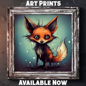 Gothic Fox Art Print: Spooky Halloween Home Decor (Digital Download)