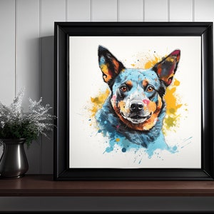 Australian Cattle Dog Watercolor Art Print (Digital Download)