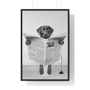 Funny Chocolate Lab Bathroom Print: Toilet Humor Wall Art (Digital Download)