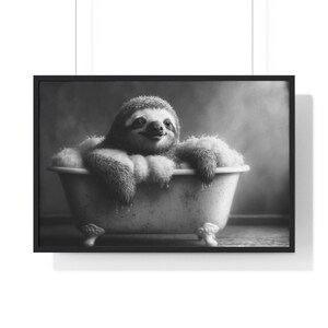 Sloth in Bathtub Art Print: Funny Bathroom Decor (Digital Download)