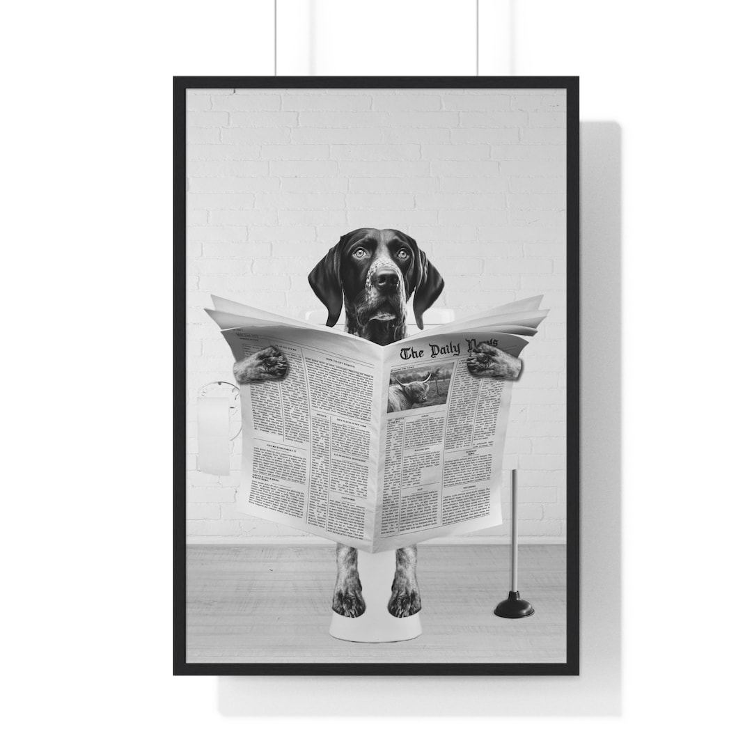 German Pointer Wall Art, Funny Bathroom Print, Toilet Poster, Bathroom ...