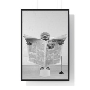 Funny Otter Bathroom Print: Whimsical Animal Art (Digital Download)