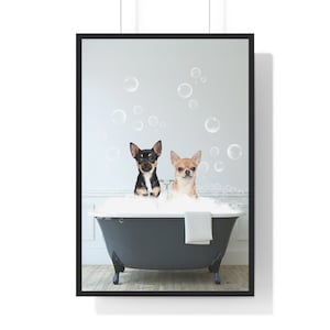 Chihuahua Wall Art, Funny Bathroom Print, Dog Bathroom Print, Bathroom Art, Chihuahua Printable, Whimsical Animal Art