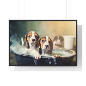 Beagle Wall Art, Funny Bathroom Print, Dog Bathroom Print, Bathroom Art, Beagle Printable, Whimsy Animal Art