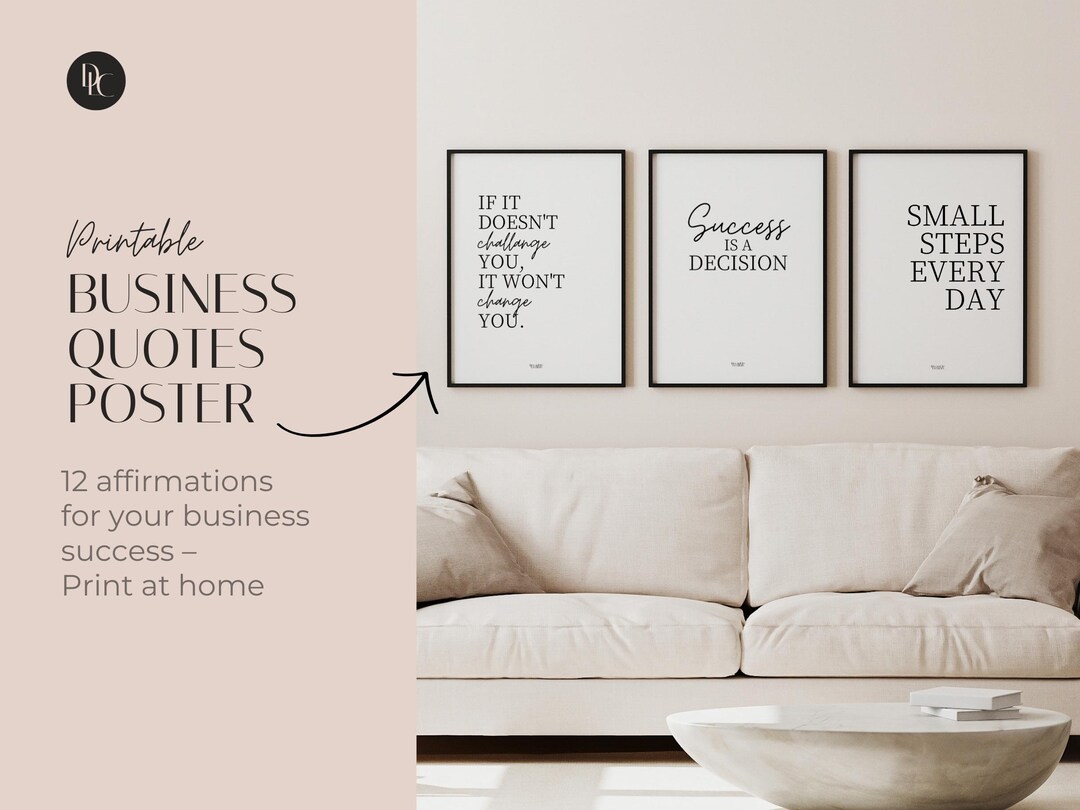 12 Motivational Business Posters Wall Art Office Etsy