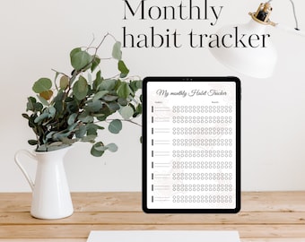 Monthly habit tracker monthly habit planner A4 printable habit tracker PDF