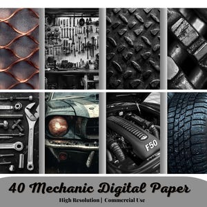 40 The Mechanic digitale plakboekkit, digitaal INSTANT DOWNLOAD high-definition papier, plakboek digitaal