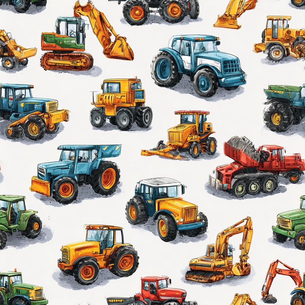 Vintage Cars & Trucks Pattern Digital Paper | Retro Vehicles ...