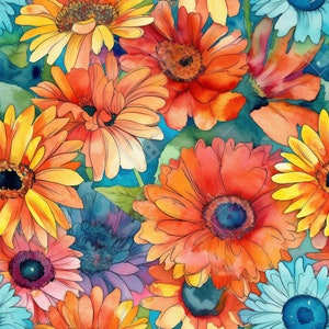 Spring Summer Floral Print Seamless Pattern Repeating File for Fabric ...