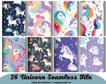 26 Unicorn Seamless File | Digital Seamless Patterns| Papers Sublimation| Sublimate File Cake| Topper Tumbler Wrap Transfer File