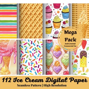 112 SALE Eiscreme digitales Papier Süßigkeiten Muster Ananas muster Cupcake digitales Papier Sommer Hintergrund Oblate Streusel Papier Lollipop