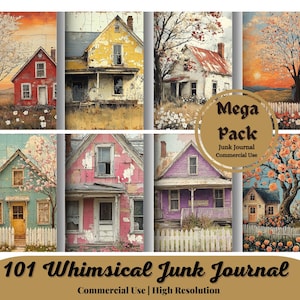 101 Whimsical House Collage Sheet | Digital Scrapbook Paper Kit | Digital Download | Art Journaling |Junk Journal Ephemera Digital Ephemera