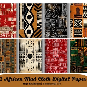 22 AFRICAN MUD CLOTH, African Mud Cloth Seamless Repeat Pattern, Sfondi, Carta digitale stampabile, 99centscrafts, download immediato