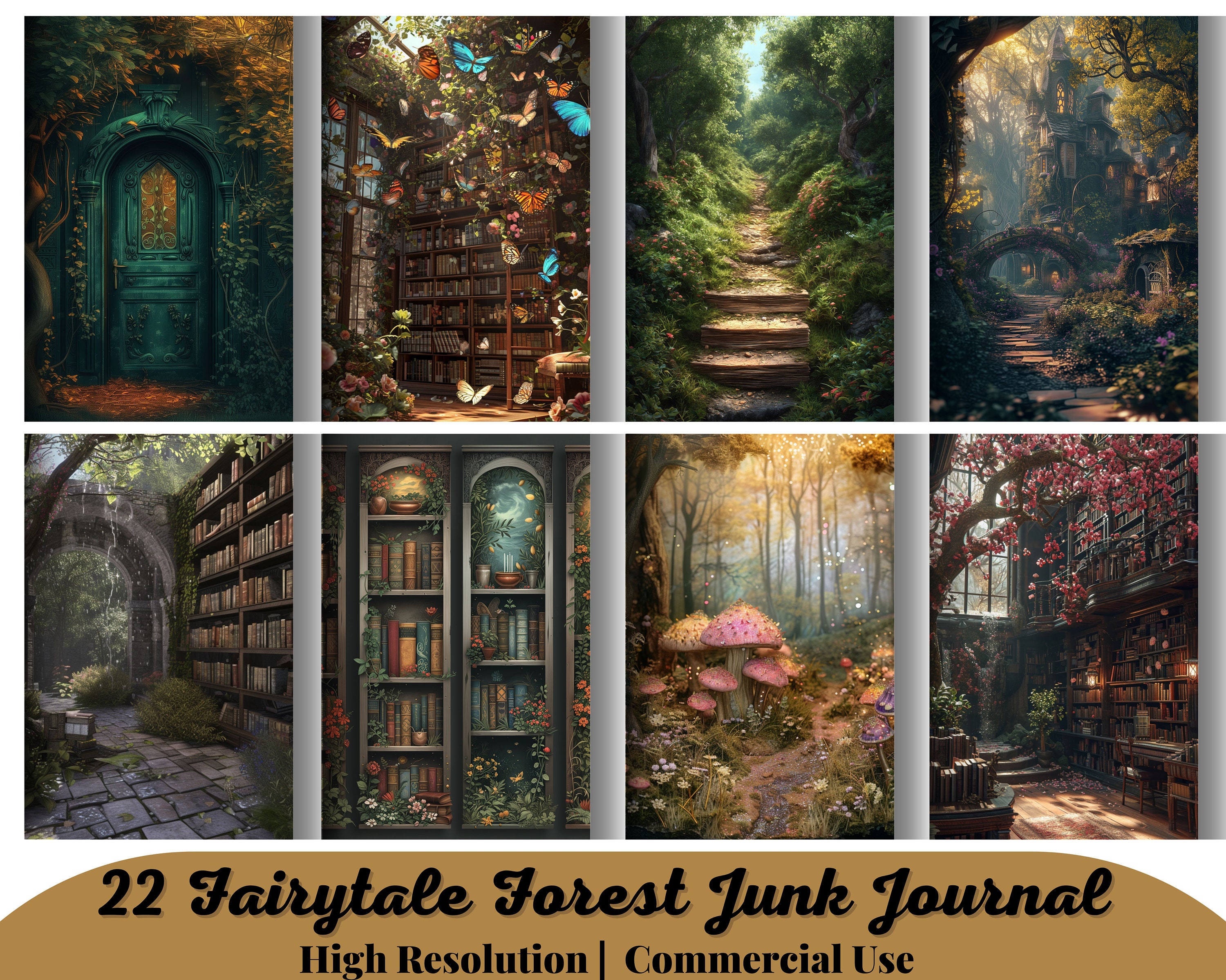 22 Fairytale Forest Junk Journal, Printable Kit, Enchanted Wood ...