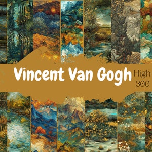Vincent Van Gogh Digital Paper - Set 1 - Seamless Vincent Van Gogh Digital Paper Pack - 20 Designs  - Commercial Use - INSTANT DOWNLOAD