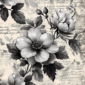 Black and White Shabby Chic Junk Journal Kit, Vintage Shabby Ephemera ...