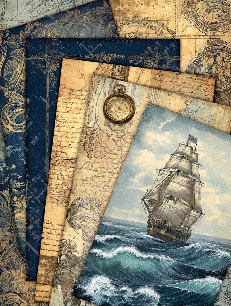 Coastal Junk Journal Pages, Sea Junk Journal Kit, Nautical Journal ...