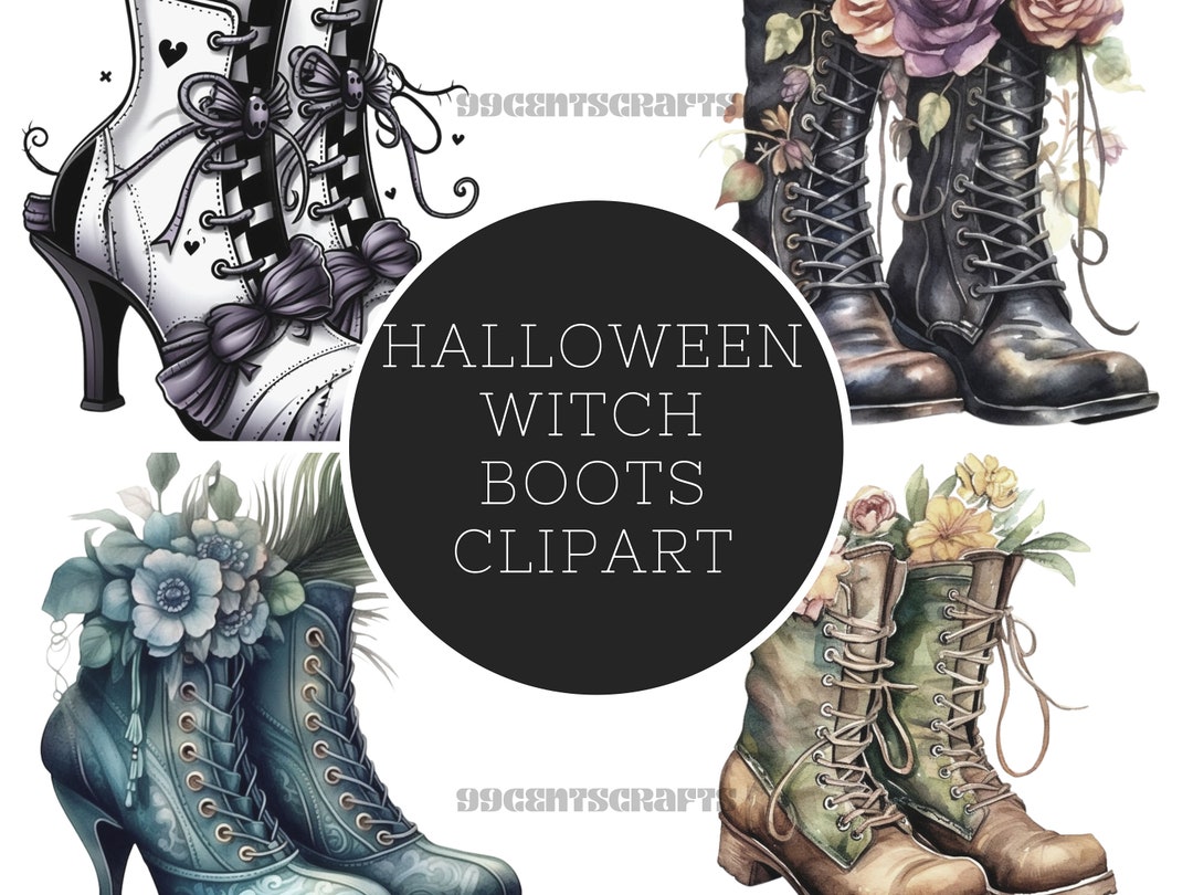 17 Halloween Witch Boots Clipart Witch Boots PNG Watercolor Etsy