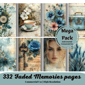 Puede incluir: Una hoja de collage digital con 332 páginas de imágenes de inspiración vintage. Las imágenes incluyen una brújula, flores, una taza de té, una llave, un castillo, una cara de mujer y una maleta. La hoja de collage es perfecta para el diario de chatarra y otros proyectos creativos.