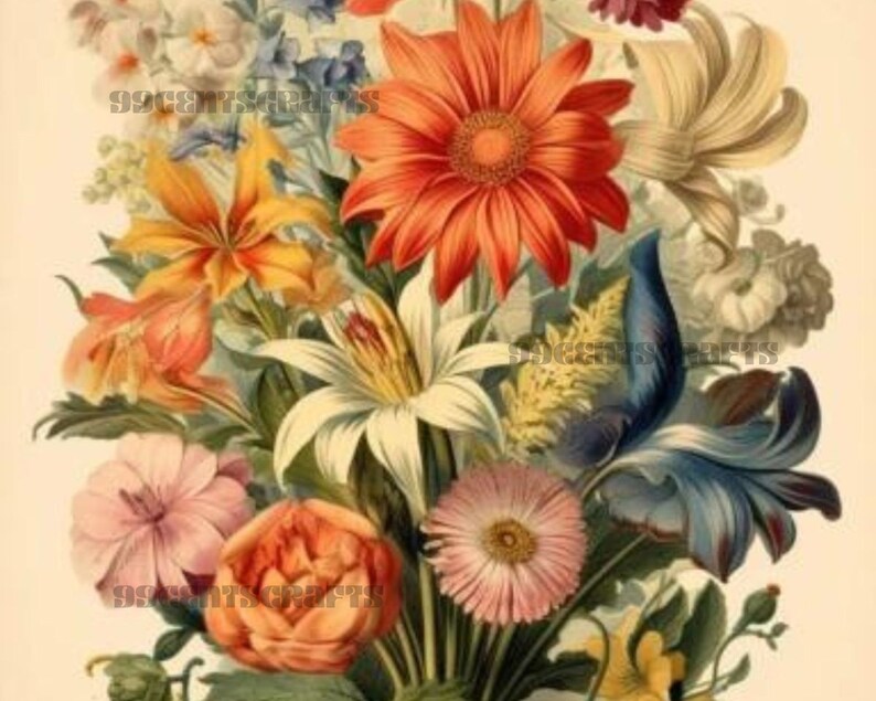 25 BERGBLOMMOR Utskrivbara Digitala Nedladdningar Utskrivbara Berg Blommor Blommor Botaniska Digikit Paper Outpost Shop PaperOutpost bild 4