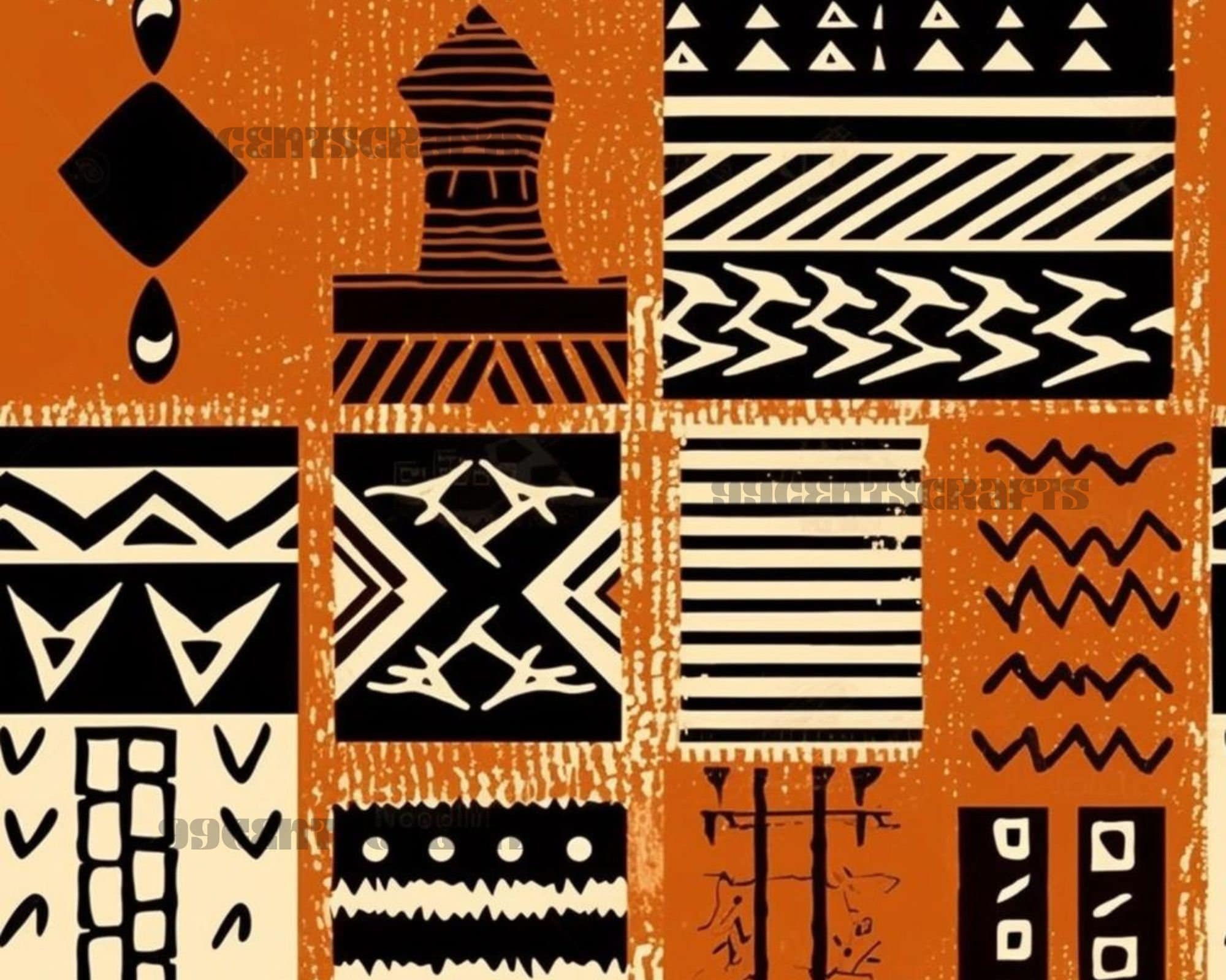 22 AFRICAN MUD CLOTH, African Mud Cloth Seamless Repeat Pattern