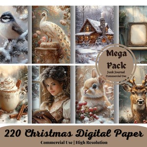 220 stron Cozy Season do scrapbookingu i dziennika śmieci, sezonowe, zimowe, przytulne domki, Boże Narodzenie, świąteczne, papier cyfrowy, obrazy do druku