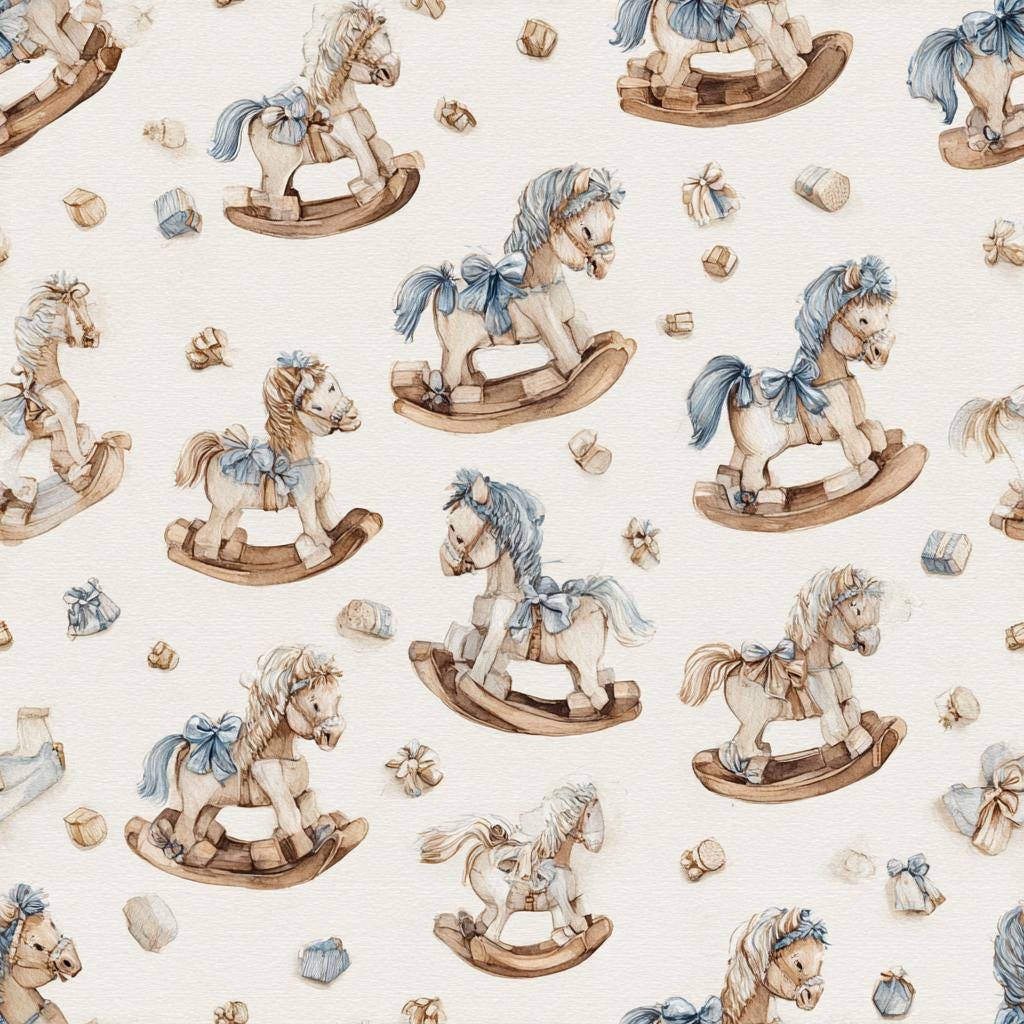 Small Rocking Horse Patterns Vintage Rocking Horses Pattern Digital Paper | Nostalgic Toys ...