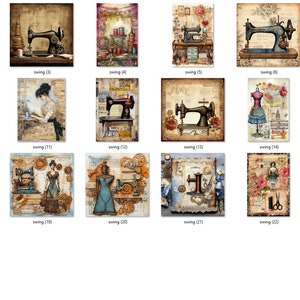 25 Vintage Sewing Junk Journal Pages, Digital Scrapbook Paper Kit ...