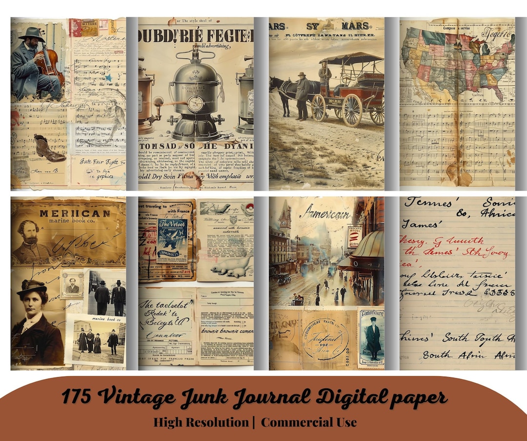 175 Vintage Junk Journal Ephemera Pack | Mega Pack | Printable Collage ...